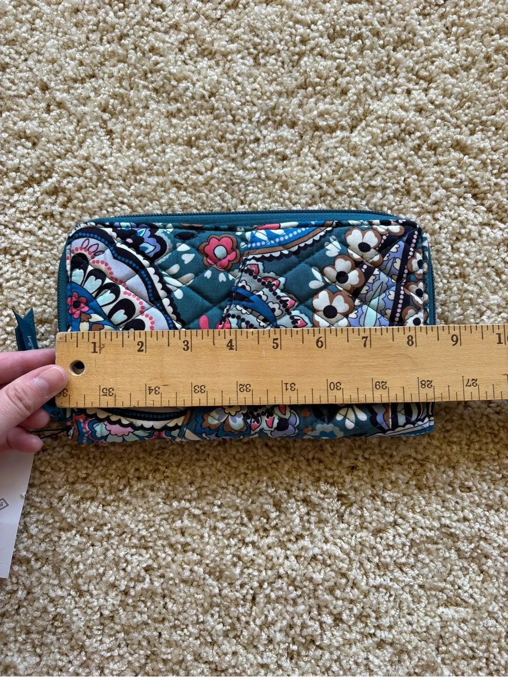 Vera Bradley Family Travel Wallet Haymarket Paisley Jewel Quilted Zip Around NWT